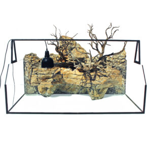 Želvárium s 3D skalnatým pozadím